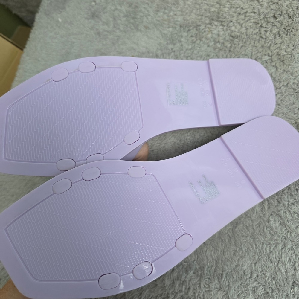 Steve Madden Zippy Slide Jelly Sandals Lavender Square Toe Flat Women Size 9 NEW - Picture 3 of 5